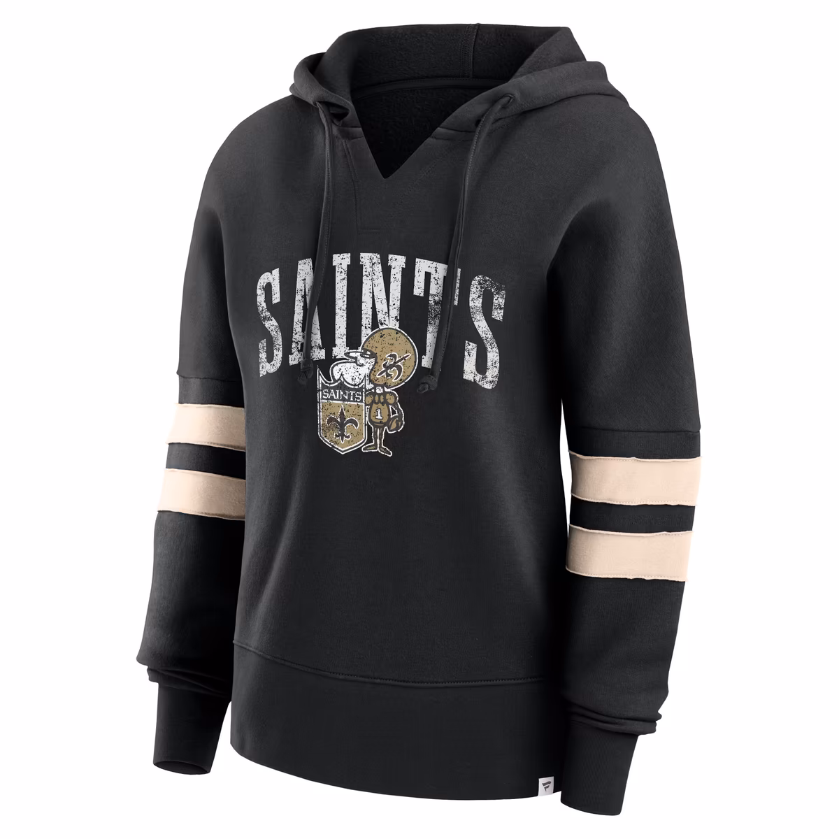 Women's Fanatics Black New Orleans Saints Bold Move Dolman V-Neck Hip HIp Hoodie 3 Women's Fanatics Black New Orleans Saints Bold Move Dolman V-Neck Hip HIp Hoodie
