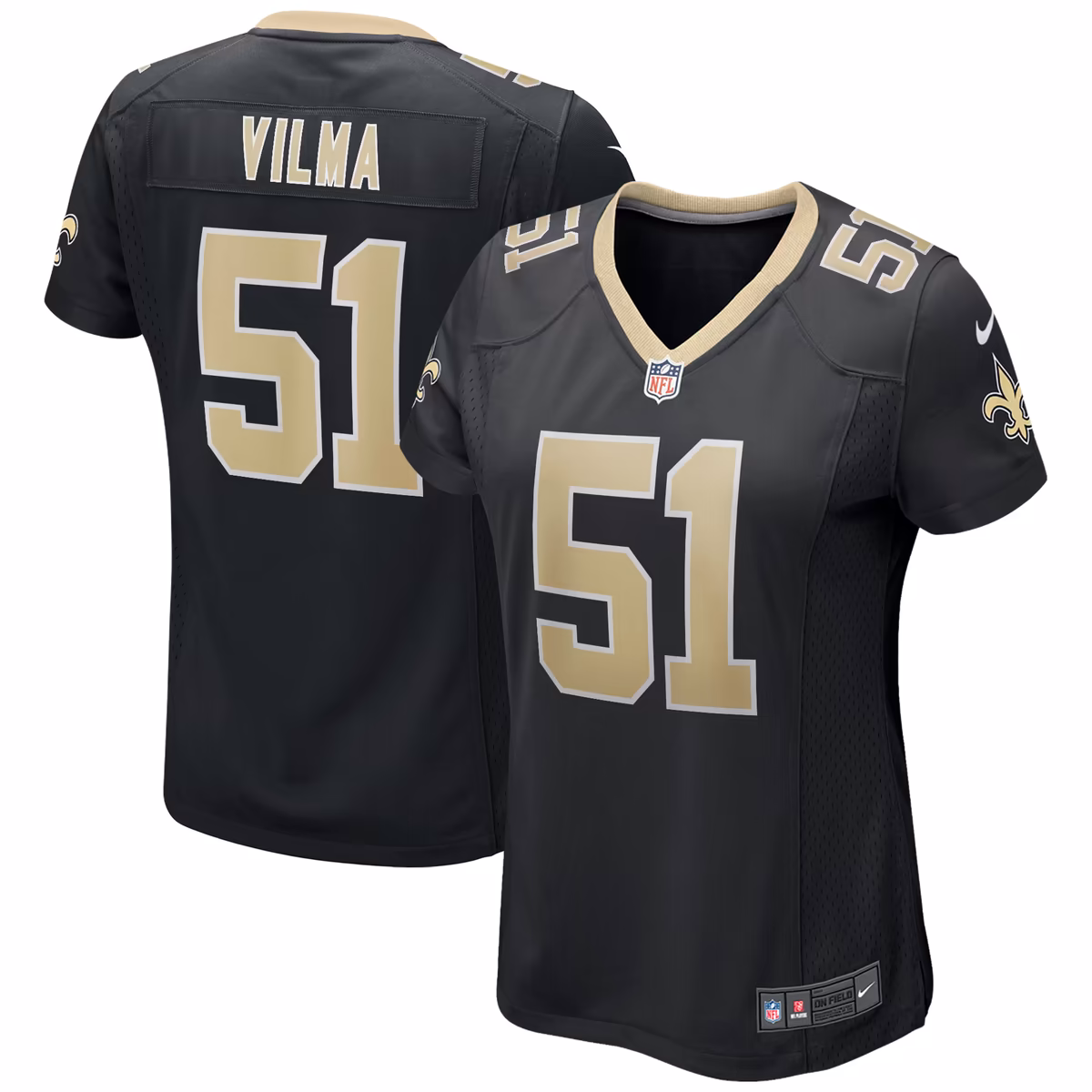 Women's Nike Jonathan Vilma Black New Orleans Saints Game Retired Player Jersey
