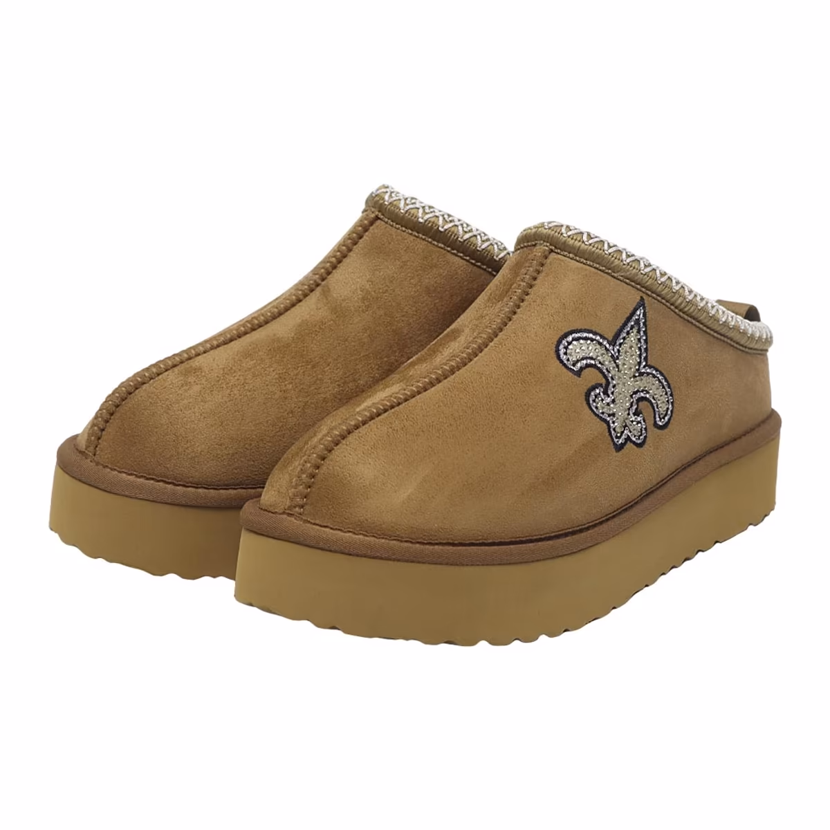 Women's FABGATING by Cuce  Tan New Orleans Saints Chestnut Slip On Boots with Crystal Logo