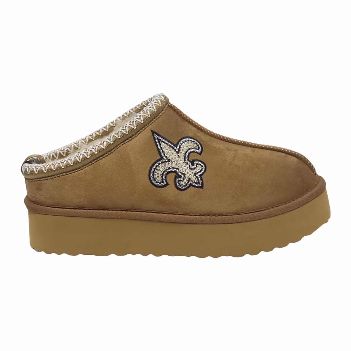 Women's FABGATING by Cuce Tan New Orleans Saints Chestnut Slip On Boots with Crystal Logo 4 Women's FABGATING by Cuce Tan New Orleans Saints Chestnut Slip On Boots with Crystal Logo