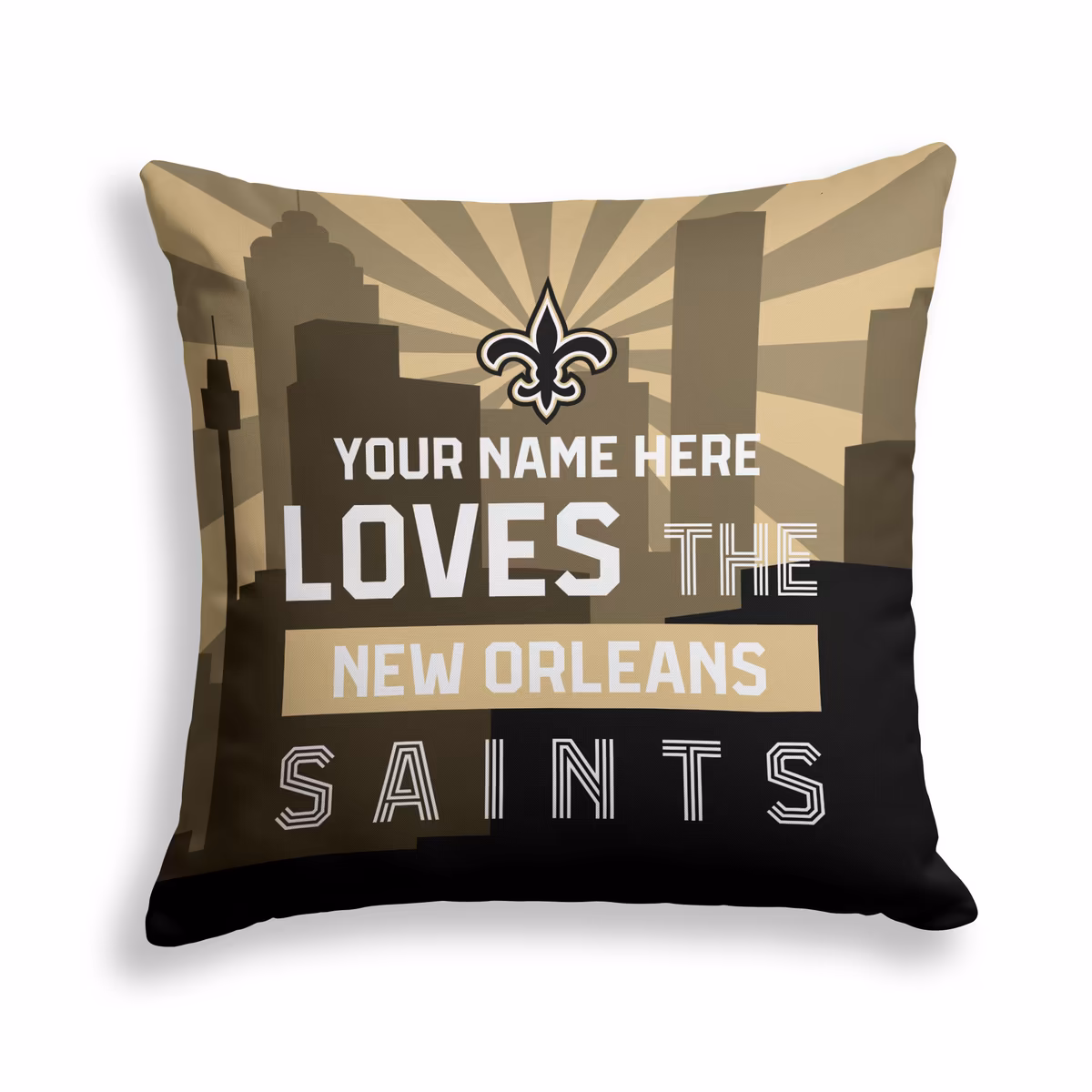Pegasus New Orleans Saints 18" x 18" City Skyline Personalized Decor Pillow 8 Pegasus New Orleans Saints 18" x 18" City Skyline Personalized Decor Pillow