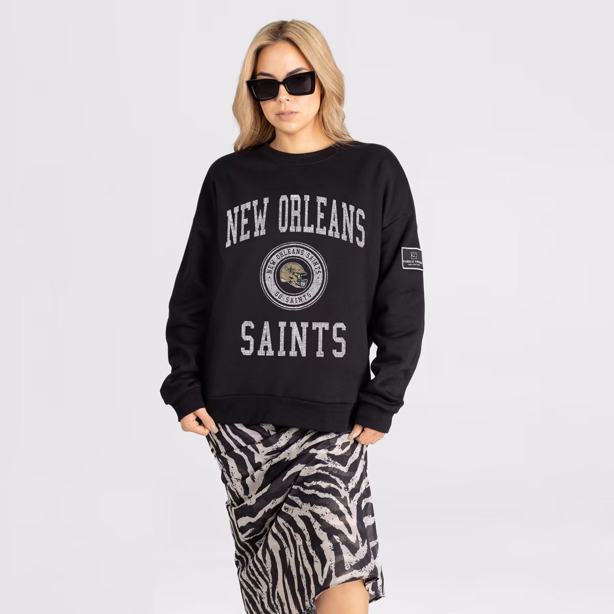 Women's Gameday Couture Black New Orleans Saints Fierce Flow Black Label Premium Drop Shoulder Sweatshirt 15 Women's Gameday Couture Black New Orleans Saints Fierce Flow Black Label Premium Drop Shoulder Sweatshirt