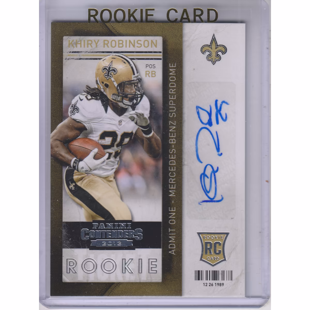 2013 Panini Contenders #154A Khiry Robinson AU RC