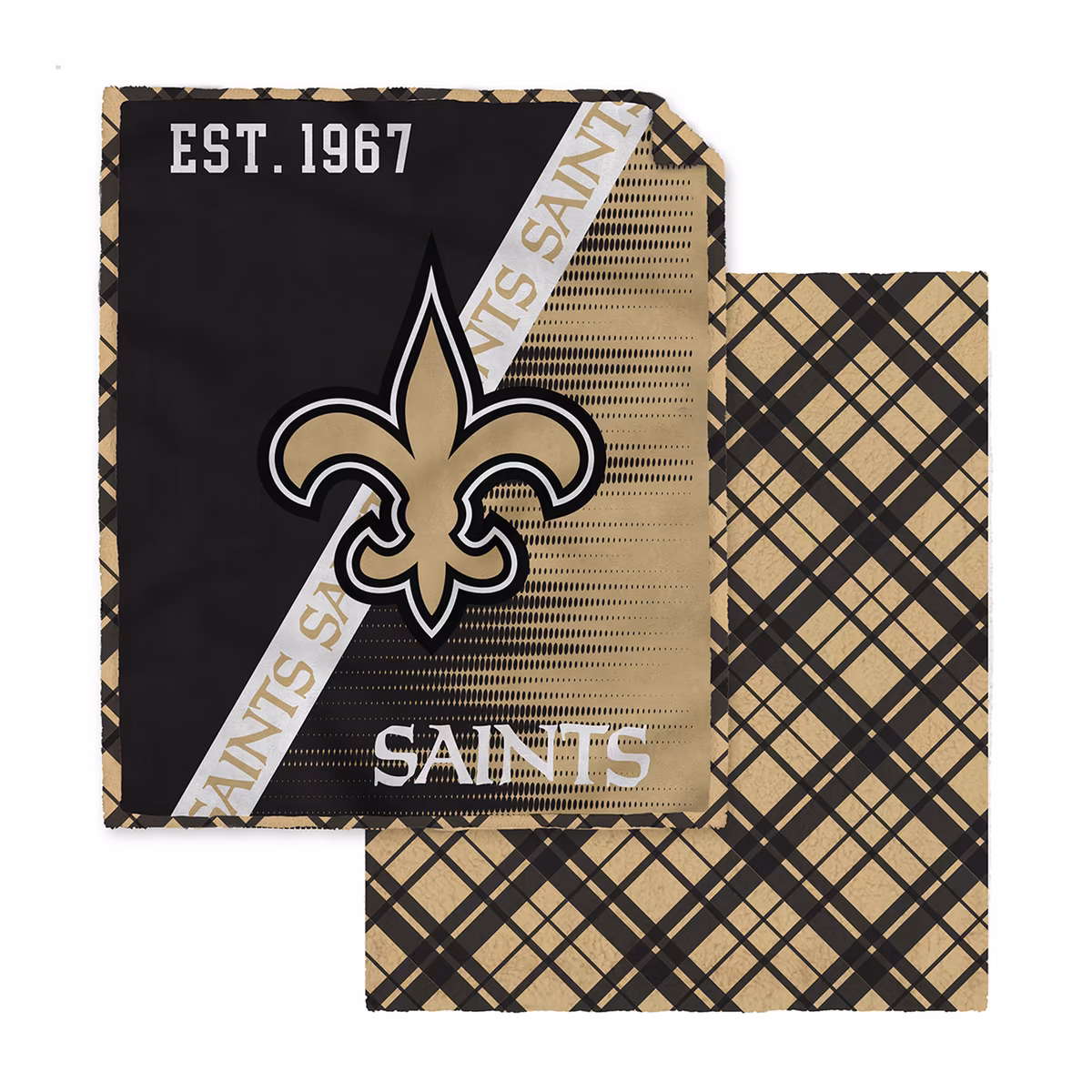 Pegasus New Orleans Saints 60" x 80" Digital Dash Two-Sided Checkered Ultra Cozy Sherpa Blanket 5 Pegasus New Orleans Saints 60" x 80" Digital Dash Two-Sided Checkered Ultra Cozy Sherpa Blanket
