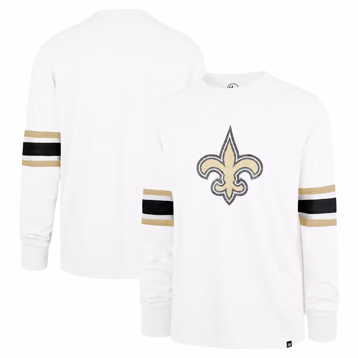 Men's '47 White New Orleans Saints Gridiron Premier Brex Long Sleeve T-Shirt 2 Men's '47 White New Orleans Saints Gridiron Premier Brex Long Sleeve T-Shirt