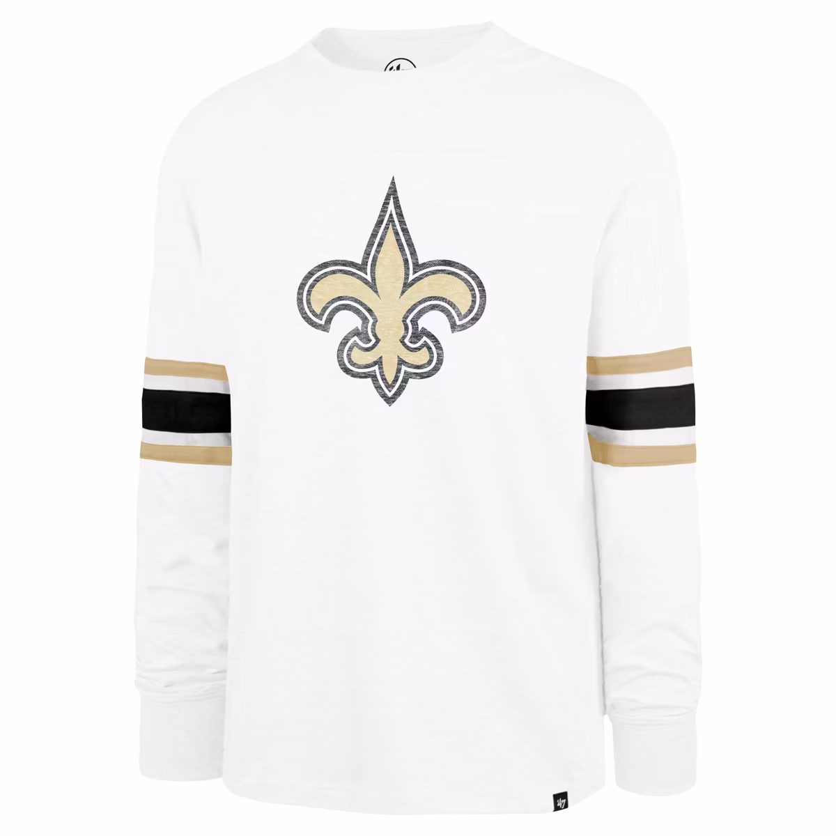 Men's '47 White New Orleans Saints Gridiron Premier Brex Long Sleeve T-Shirt 3 Men's '47 White New Orleans Saints Gridiron Premier Brex Long Sleeve T-Shirt