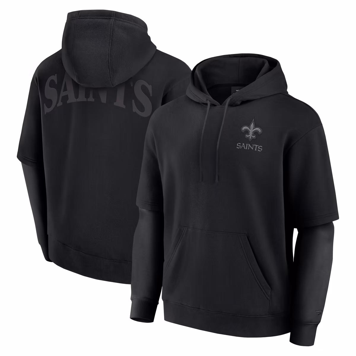 Unisex Fanatics Black New Orleans Saints Sleek Elements Pullover Hoodie 3 Unisex Fanatics Black New Orleans Saints Sleek Elements Pullover Hoodie