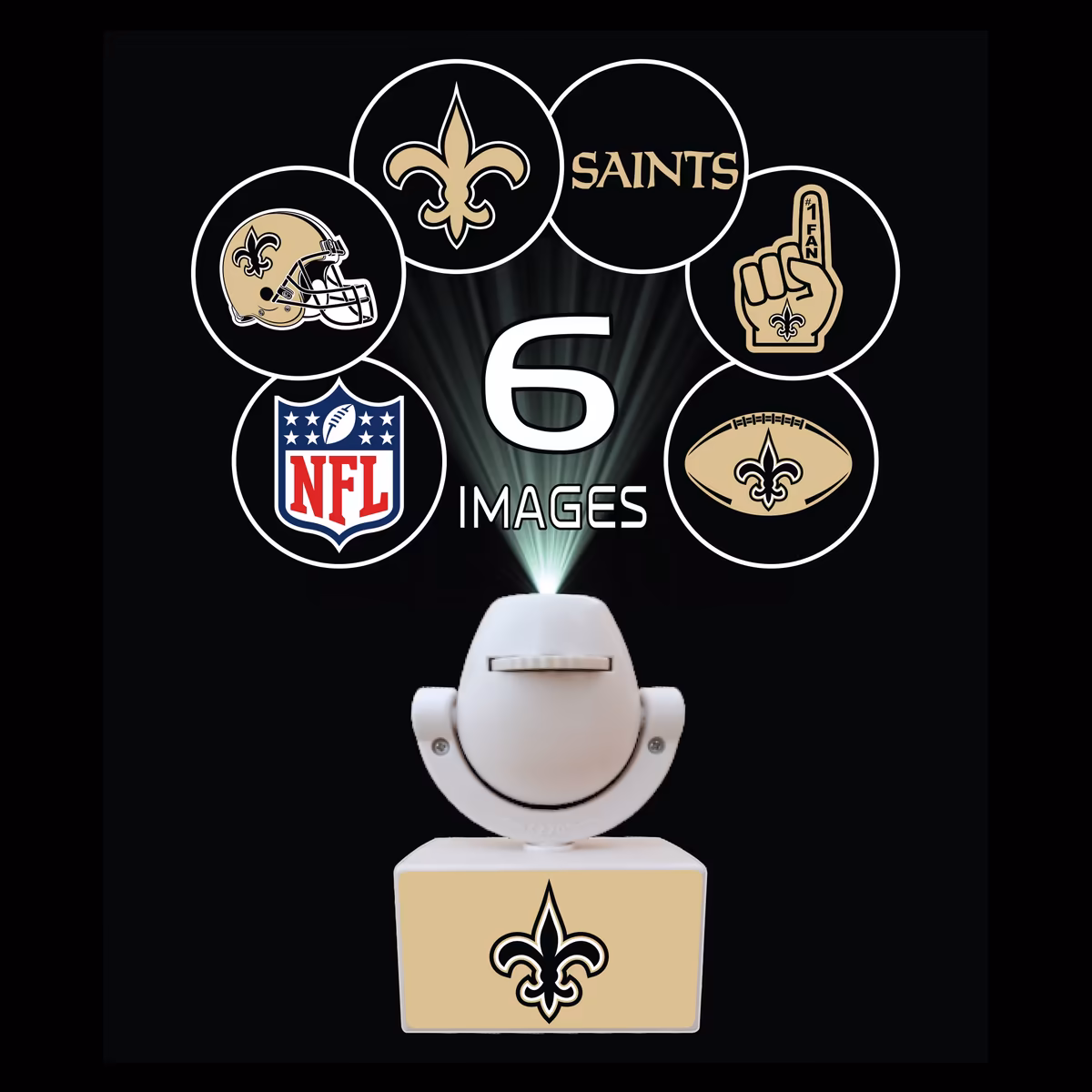 New Orleans Saints LED Mini Spotlight Projector Nite Light 5 New Orleans Saints LED Mini Spotlight Projector Nite Light