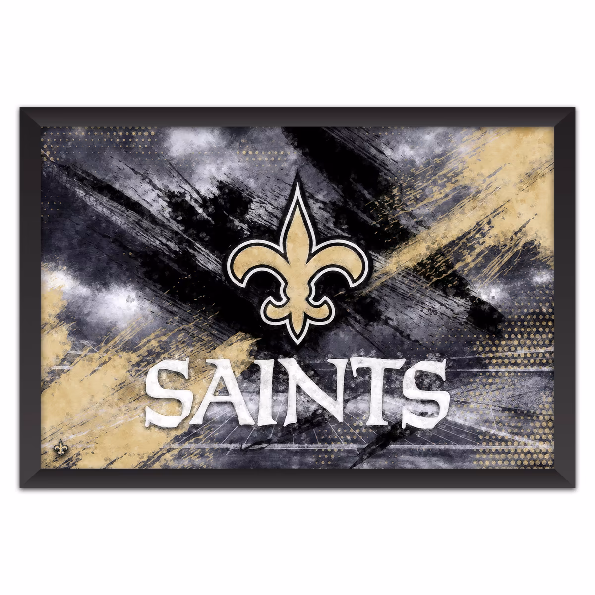 New Orleans Saints 27" x 39" Brush Stroke Logo Framed Art Print 15 New Orleans Saints 27" x 39" Brush Stroke Logo Framed Art Print