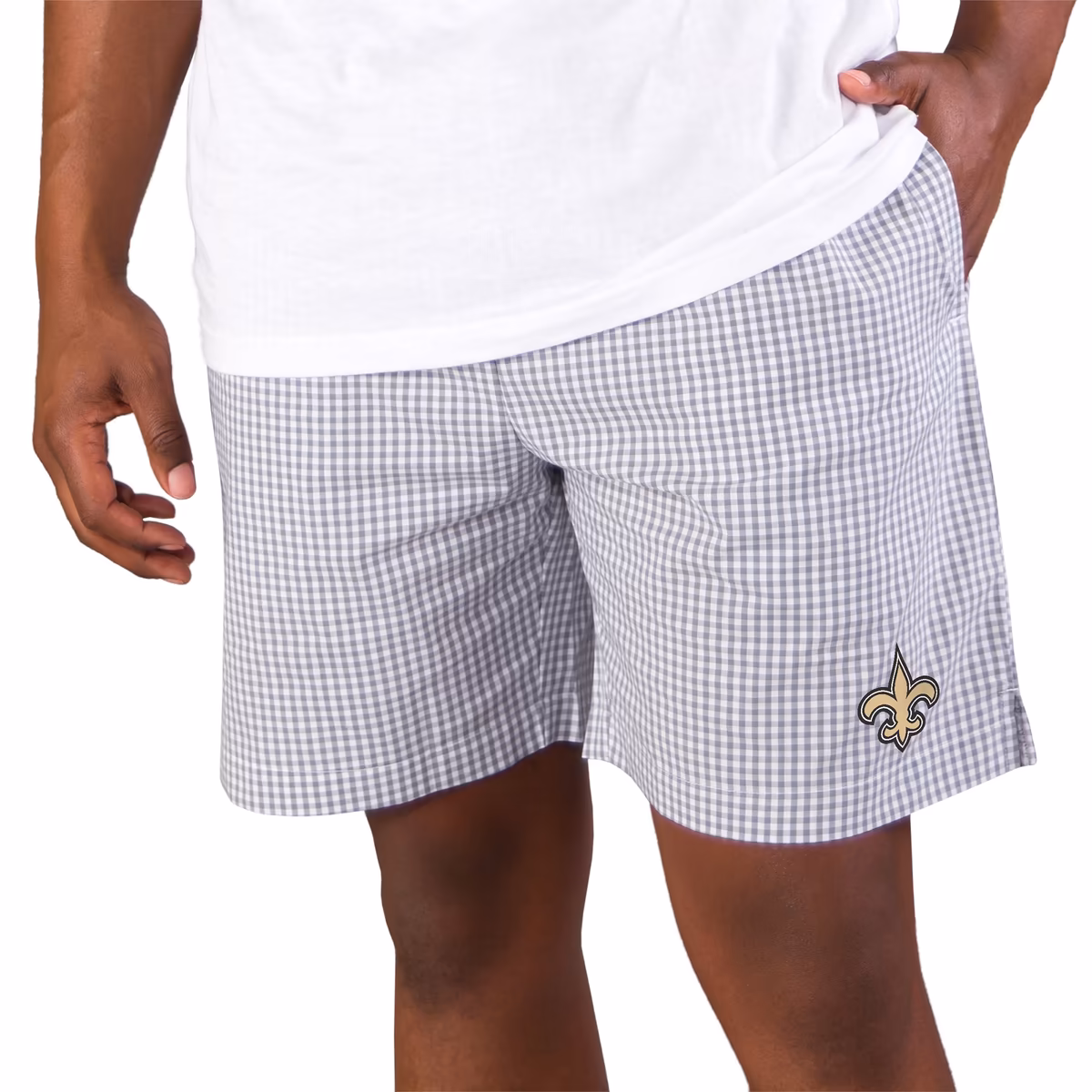 Men's Concepts Sport Gray/White New Orleans Saints Tradition Woven Jam Shorts 8 Men's Concepts Sport Gray/White New Orleans Saints Tradition Woven Jam Shorts