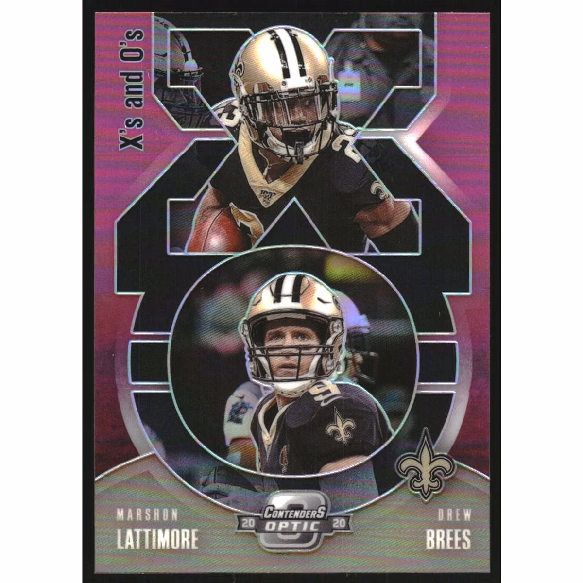 2020 Panini Contenders Optic Xs and Os Pink #16 Drew Brees/Marshon Lattimore