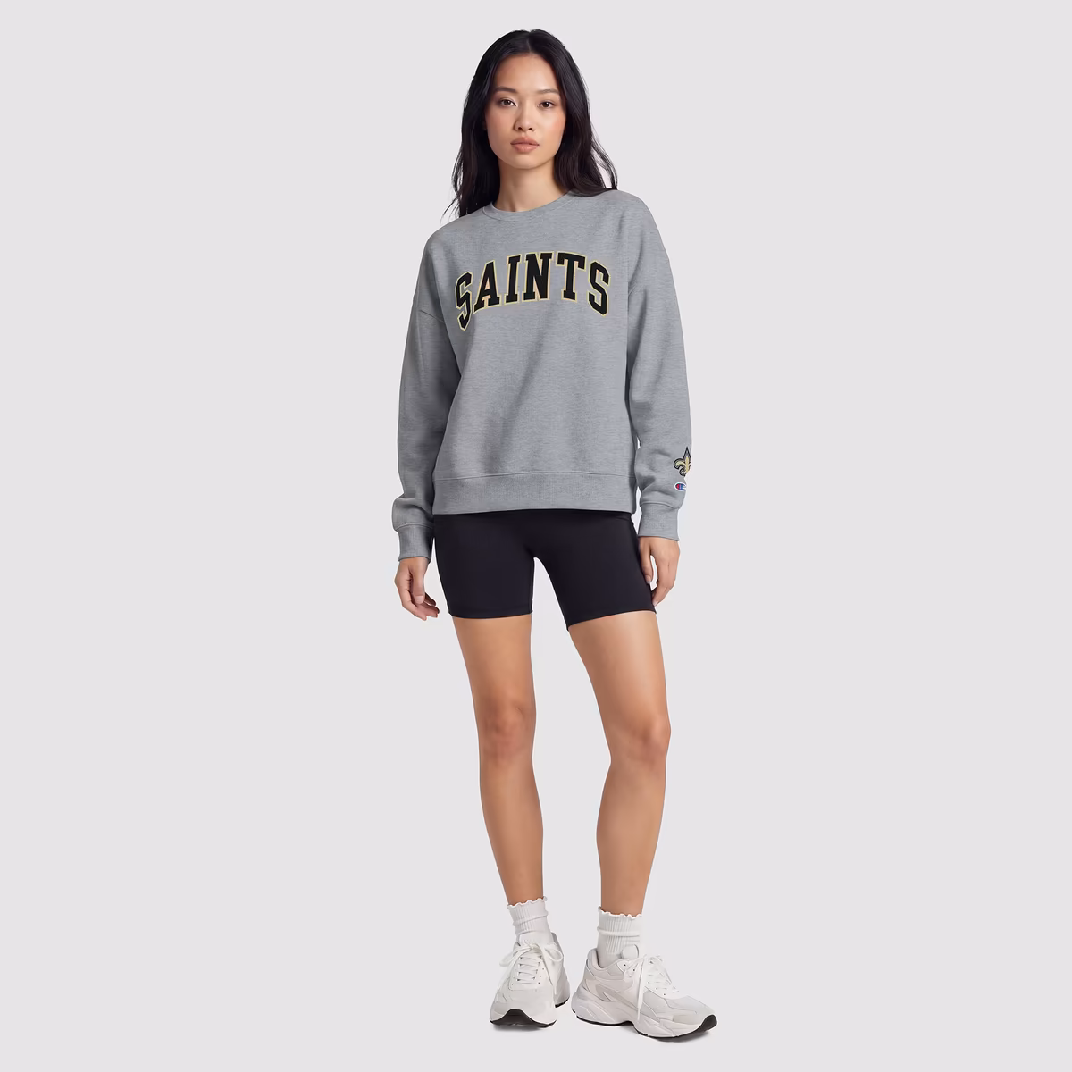 New Orleans Saints Champion Women's Contrast Lined Sweatshirt - Heather Gray 4 New Orleans Saints Champion Women's Contrast Lined Sweatshirt - Heather Gray