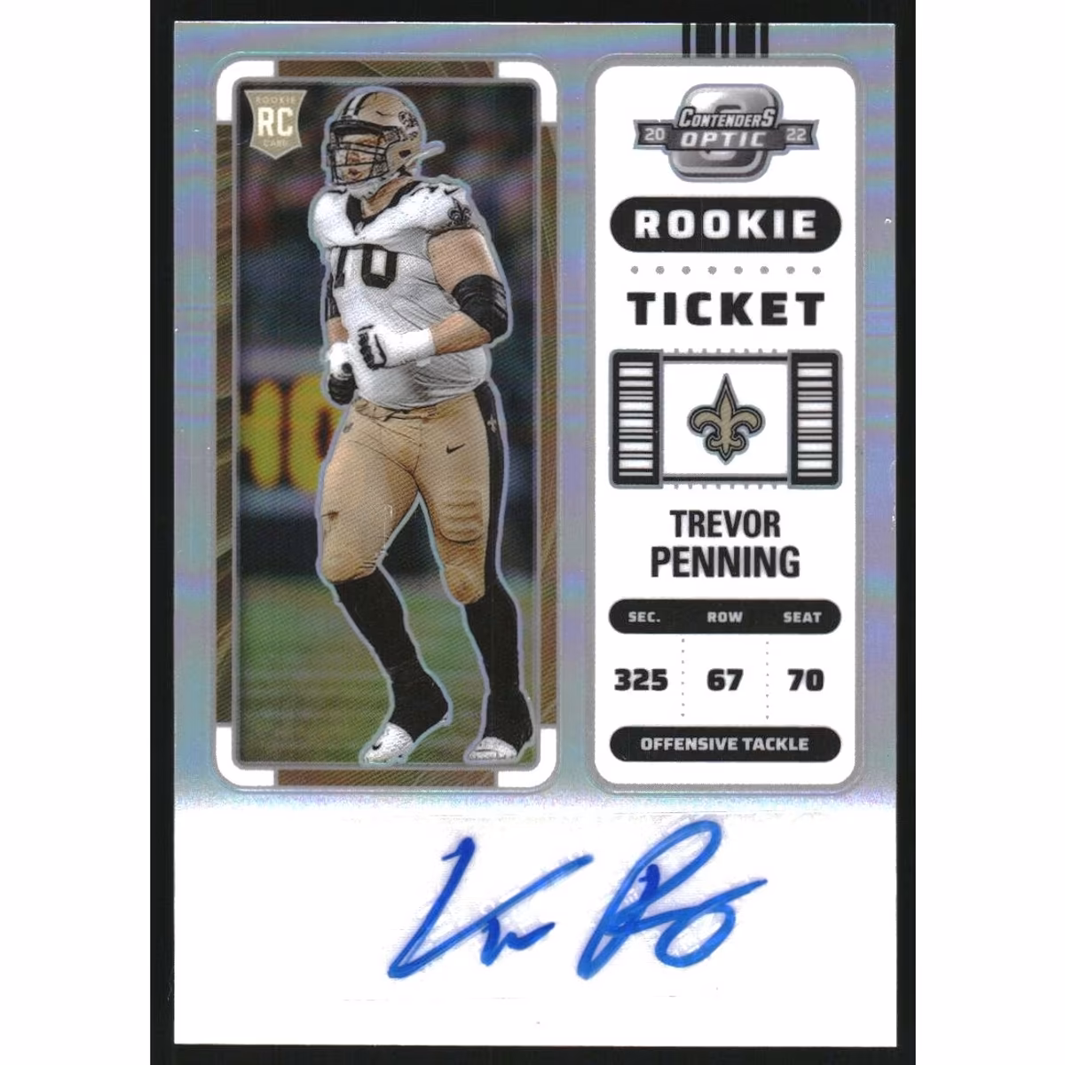 2022 Panini Contenders Optic Silver #201 Trevor Penning AU 13 2022 Panini Contenders Optic Silver #201 Trevor Penning AU
