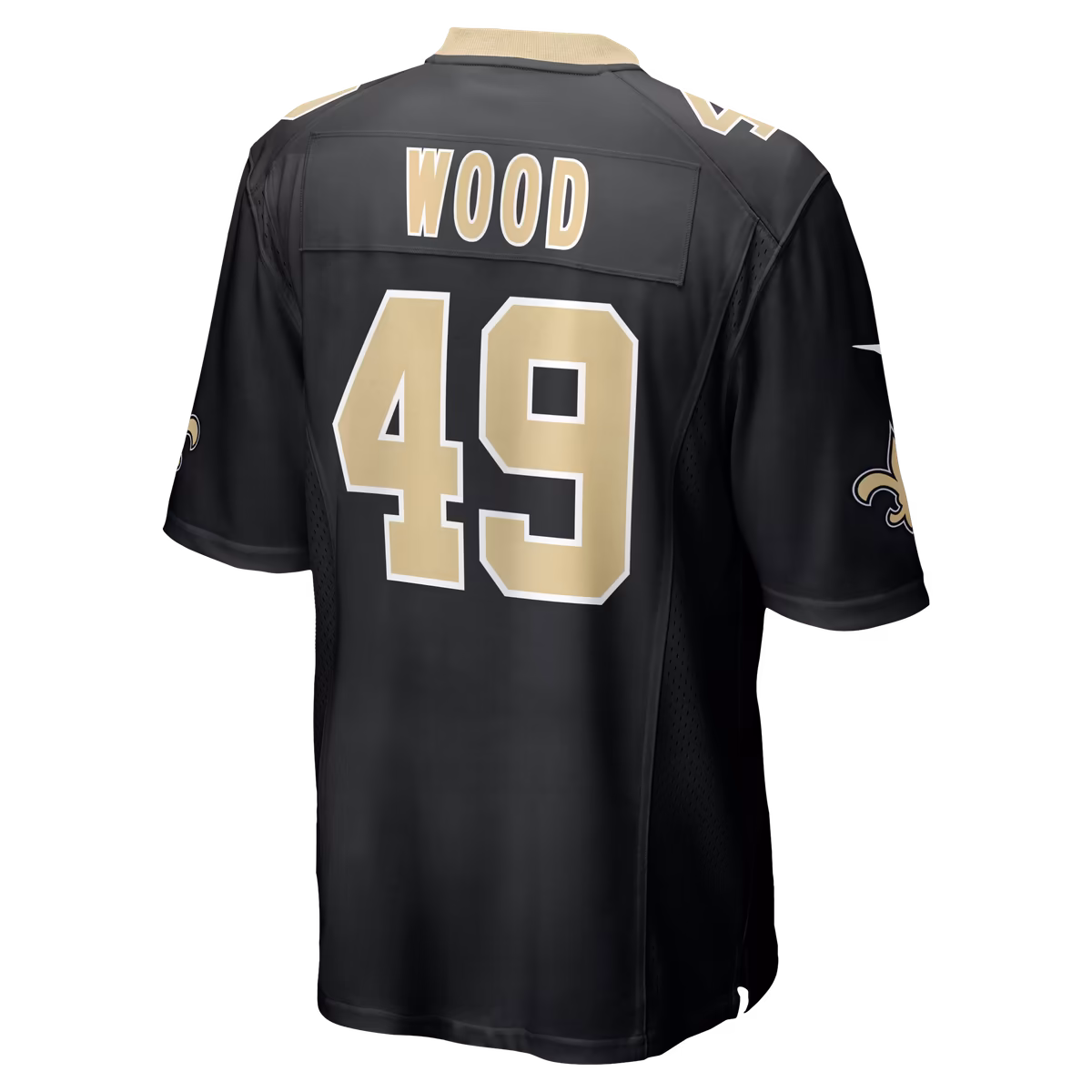 Men's Nike Zach Wood Black New Orleans Saints Game Jersey 4 Men's Nike Zach Wood Black New Orleans Saints Game Jersey