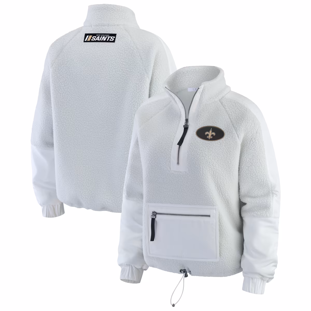 Women's WEAR by Erin Andrews White New Orleans Saints Polar Fleece Half-Zip Jacket 2 Women's WEAR by Erin Andrews White New Orleans Saints Polar Fleece Half-Zip Jacket