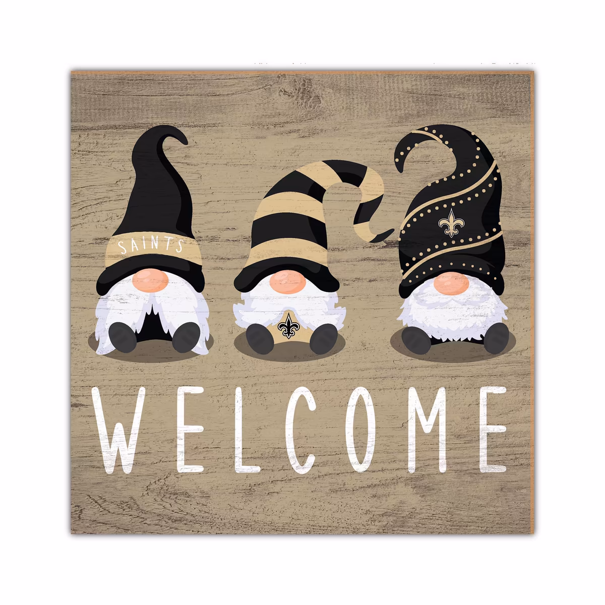 New Orleans Saints 10'' x 10'' Welcome Gnomes Sign 18 New Orleans Saints 10'' x 10'' Welcome Gnomes Sign