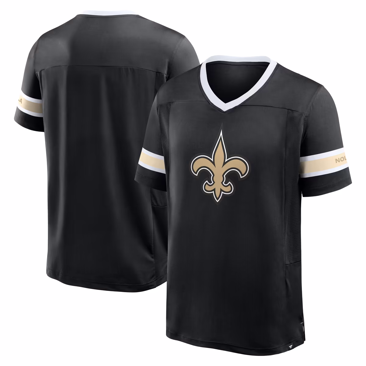 Men's Fanatics Black New Orleans Saints Hometown Premium Hashmark V-Neck T-Shirt 2 Men's Fanatics Black New Orleans Saints Hometown Premium Hashmark V-Neck T-Shirt