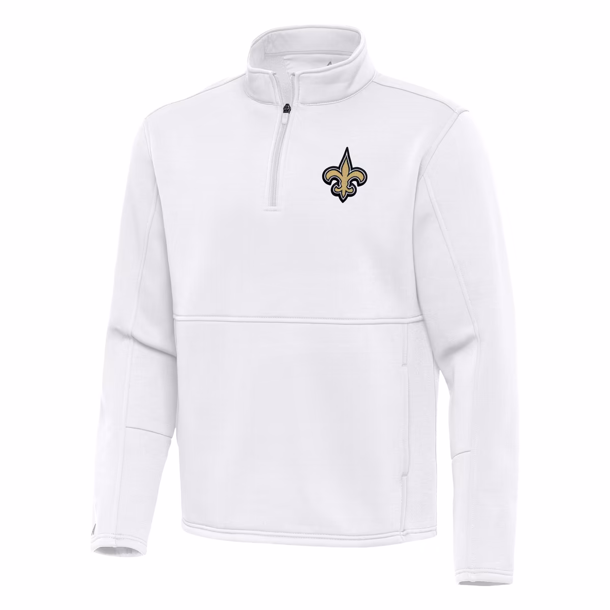 Men's Antigua White New Orleans Saints Twist Quarter-Zip Pullover Jacket 3 Men's Antigua White New Orleans Saints Twist Quarter-Zip Pullover Jacket