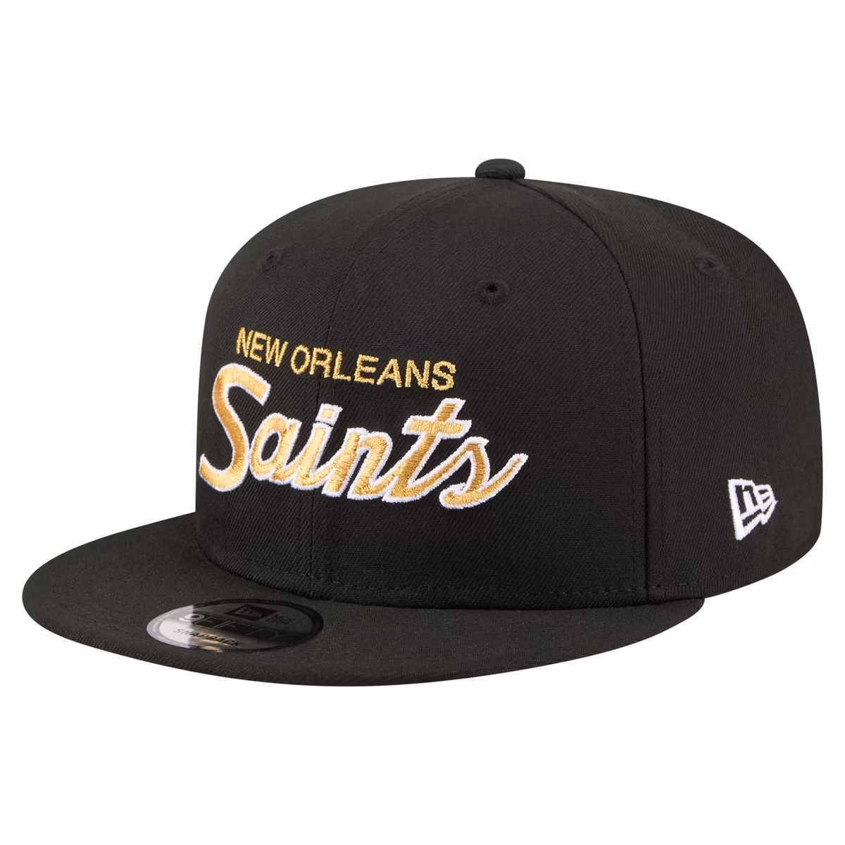 Men's New Era  Black New Orleans Saints Core Team Script 9FIFTY Snapback Hat
