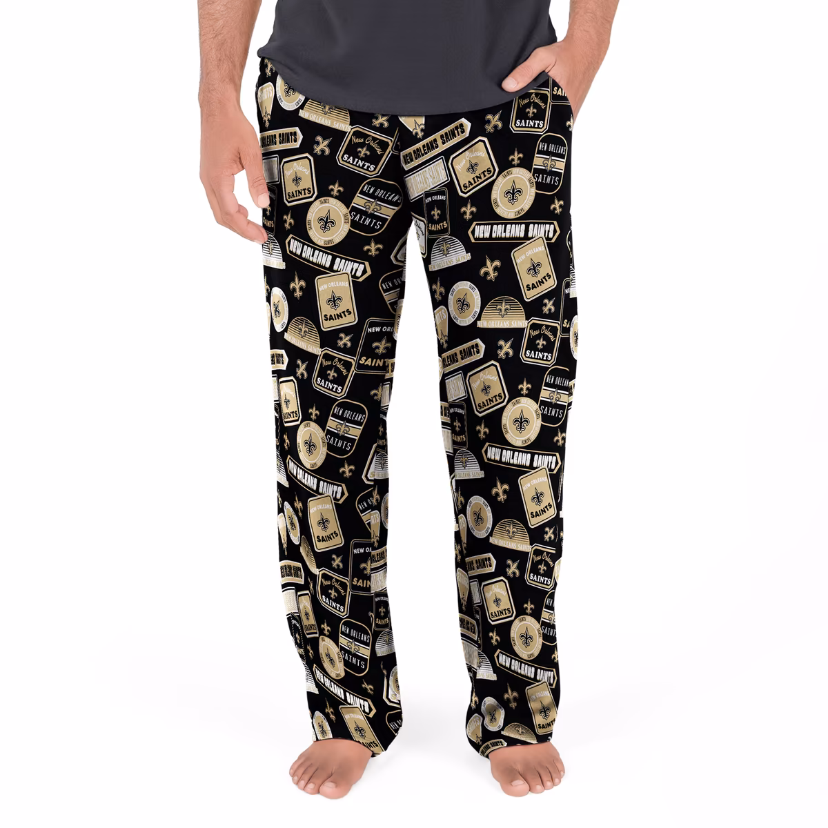 Men's Concepts Sport Black New Orleans Saints Grady Sleep Pants 9 Men's Concepts Sport Black New Orleans Saints Grady Sleep Pants