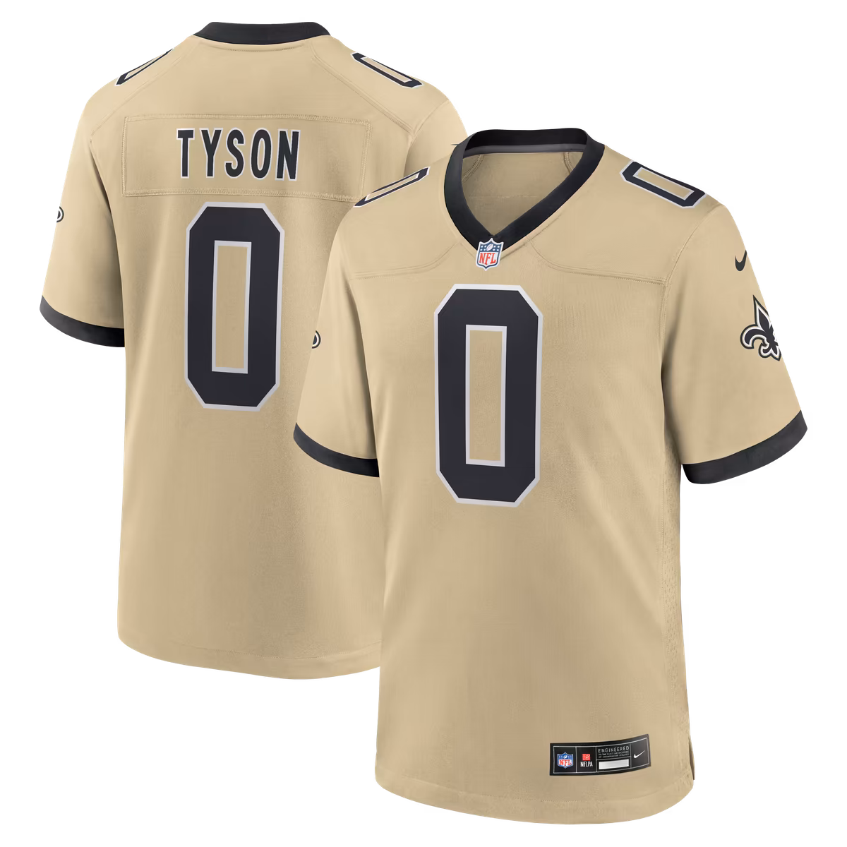 Men's Nike Gold New Orleans Saints Jordyn Tyson Alternate Game Jersey 9 Men's Nike Gold New Orleans Saints Jordyn Tyson Alternate Game Jersey
