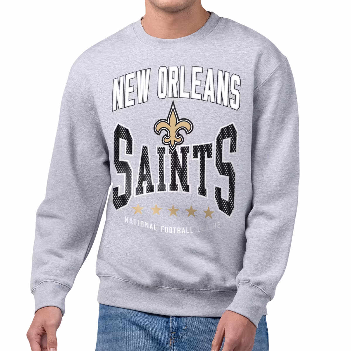 Men's Starter Gray New Orleans Saints Center Squeeze Tri-Blend Sweatshirt 12 Men's Starter Gray New Orleans Saints Center Squeeze Tri-Blend Sweatshirt