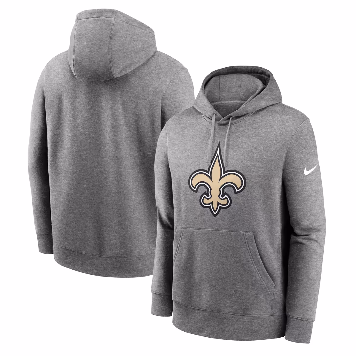 Men's Nike Heather Charcoal New Orleans Saints Big & Tall Rewind Club Fleece Pullover Hoodie 1 Men's Nike Heather Charcoal New Orleans Saints Big & Tall Rewind Club Fleece Pullover Hoodie