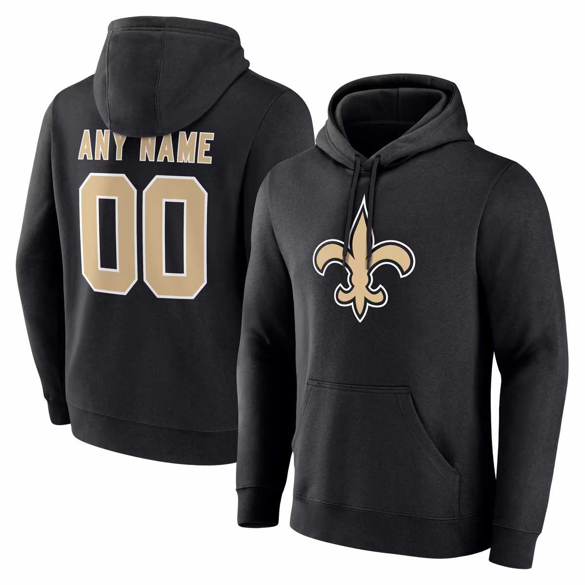 Men's Black New Orleans Saints Big & Tall Team Authentic Custom Hoodie 2 Men's Black New Orleans Saints Big & Tall Team Authentic Custom Hoodie