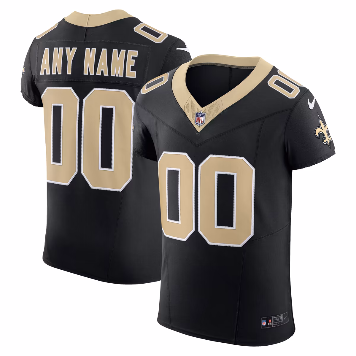 Men's Nike Black New Orleans Saints Vapor F.U.S.E. Elite Custom Jersey