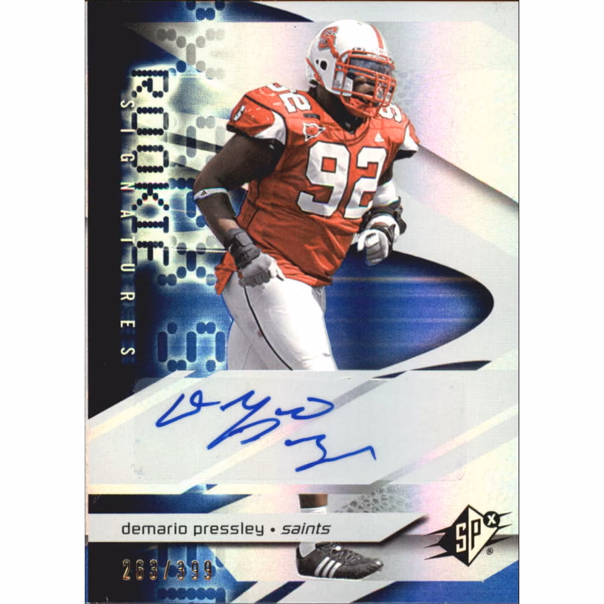 2008 SPx #201 DeMario Pressley AU RC