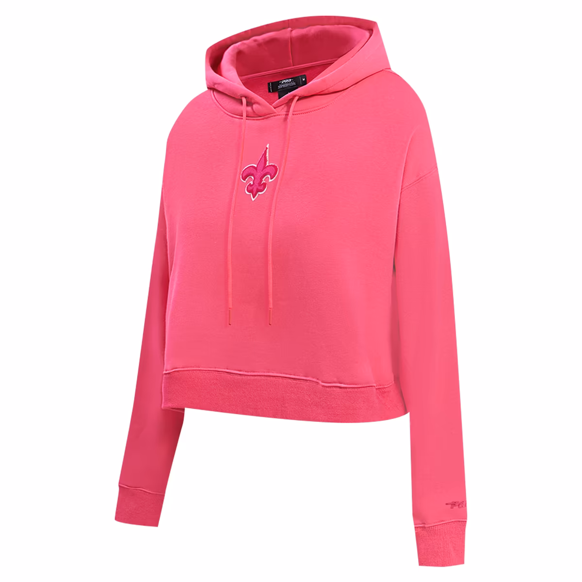 Women's Pro Standard Pink New Orleans Saints Triple Pink Cropped Fleece Pullover Hoodie 3 Women's Pro Standard Pink New Orleans Saints Triple Pink Cropped Fleece Pullover Hoodie