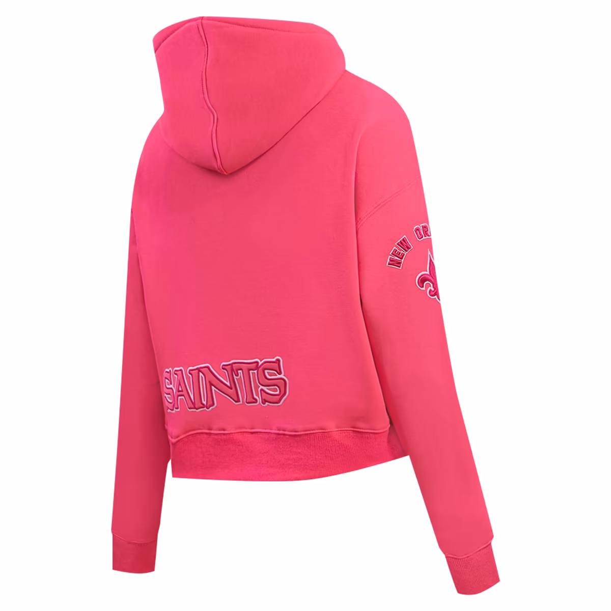 Women's Pro Standard Pink New Orleans Saints Triple Pink Cropped Fleece Pullover Hoodie 4 Women's Pro Standard Pink New Orleans Saints Triple Pink Cropped Fleece Pullover Hoodie