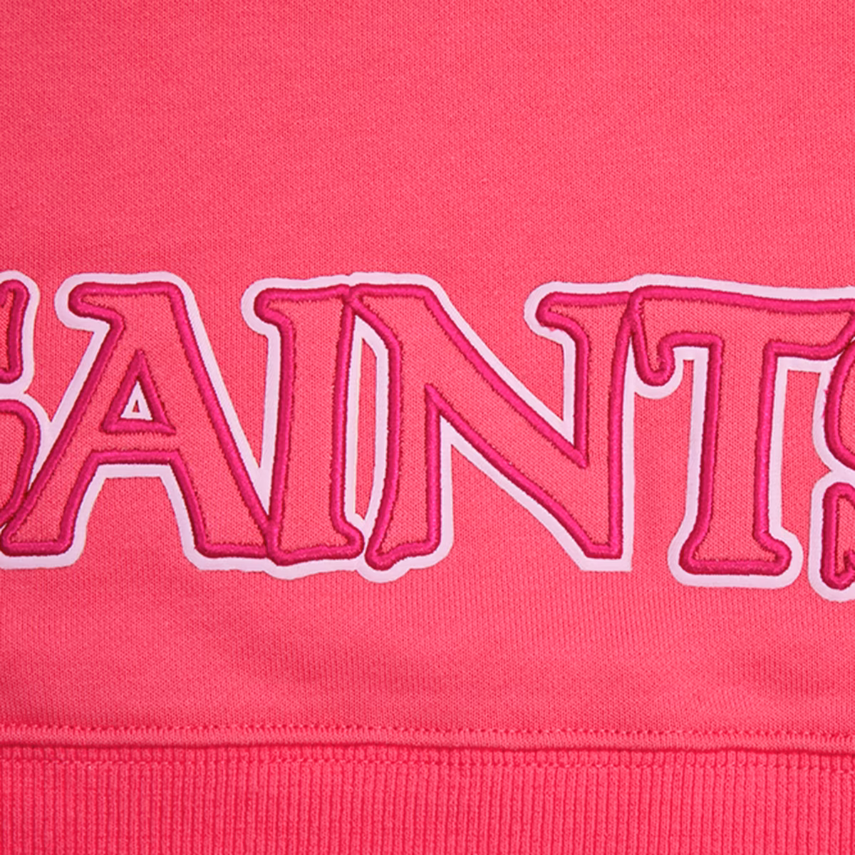 Women's Pro Standard Pink New Orleans Saints Triple Pink Cropped Fleece Pullover Hoodie 6 Women's Pro Standard Pink New Orleans Saints Triple Pink Cropped Fleece Pullover Hoodie