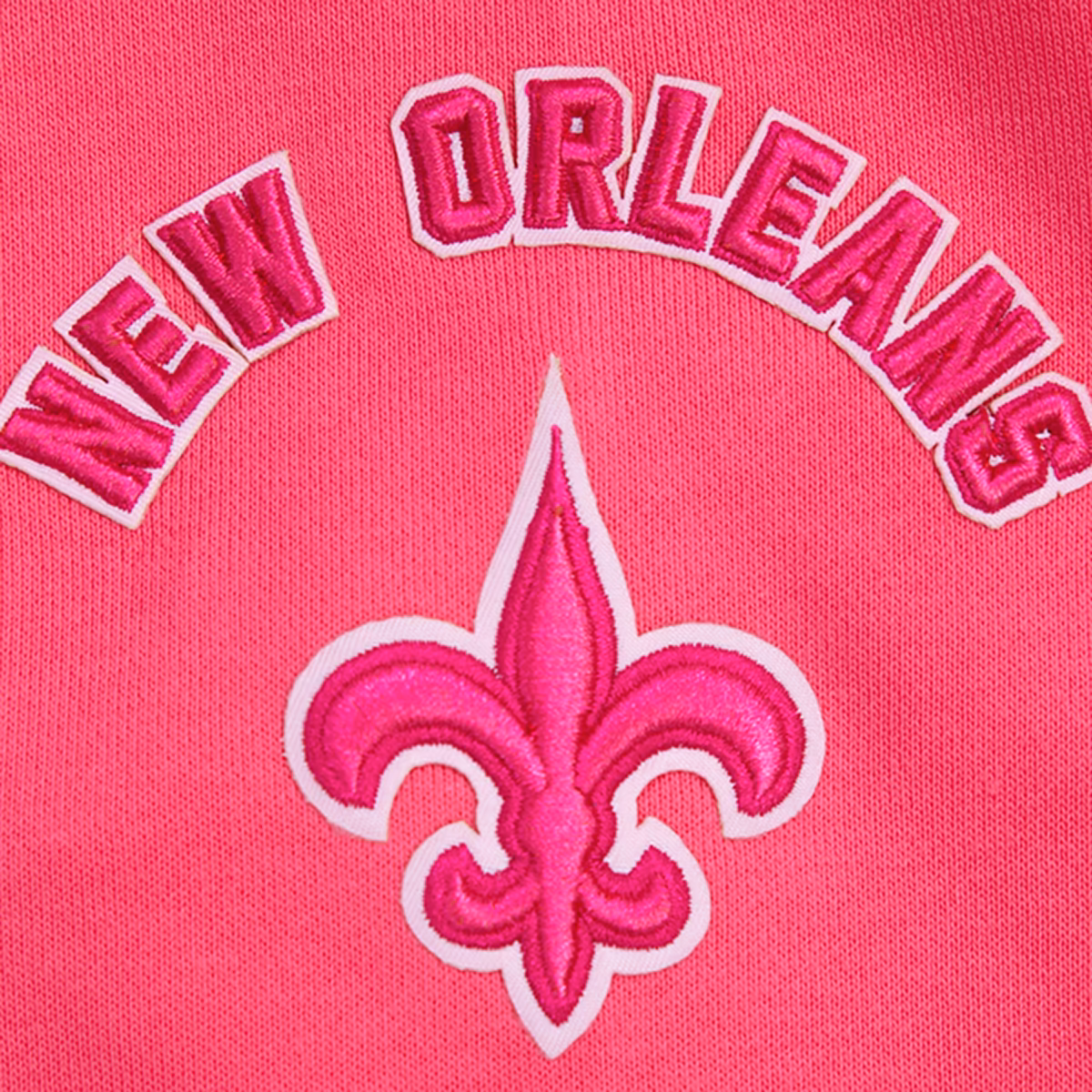 Women's Pro Standard Pink New Orleans Saints Triple Pink Cropped Fleece Pullover Hoodie 8 Women's Pro Standard Pink New Orleans Saints Triple Pink Cropped Fleece Pullover Hoodie