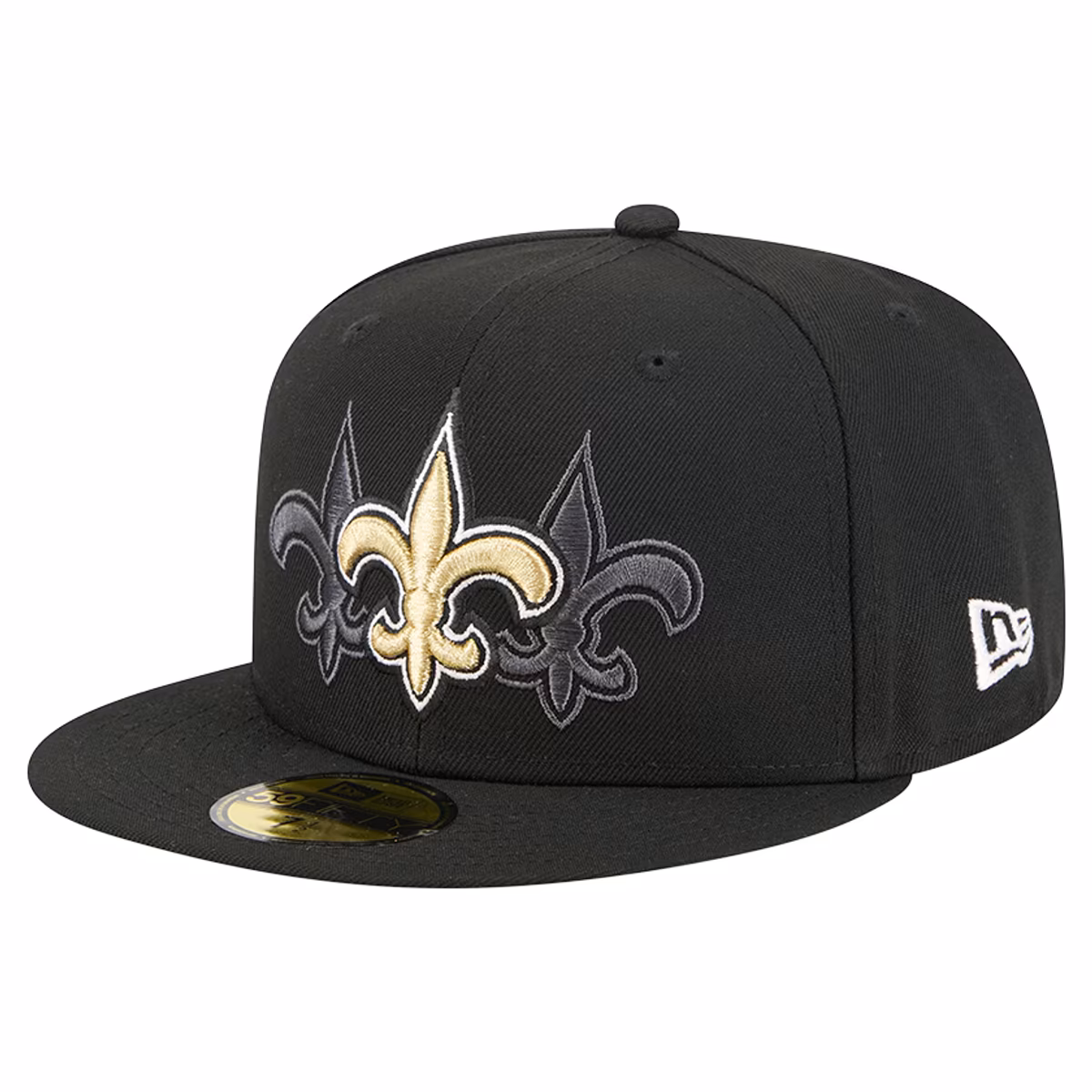 Men's New Era Black New Orleans Saints Tri-Hit 59FIFTY Fitted Hat 1 Men's New Era Black New Orleans Saints Tri-Hit 59FIFTY Fitted Hat
