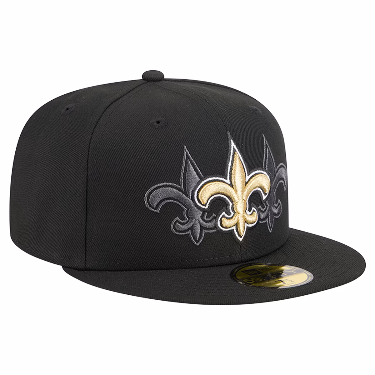 Men's New Era Black New Orleans Saints Tri-Hit 59FIFTY Fitted Hat 4 Men's New Era Black New Orleans Saints Tri-Hit 59FIFTY Fitted Hat