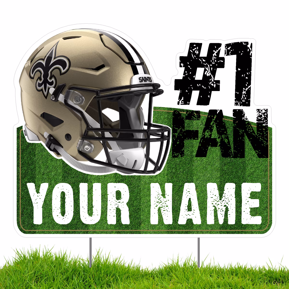 New Orleans Saints #1 Fan Personalized Lawn Sign 2 New Orleans Saints #1 Fan Personalized Lawn Sign
