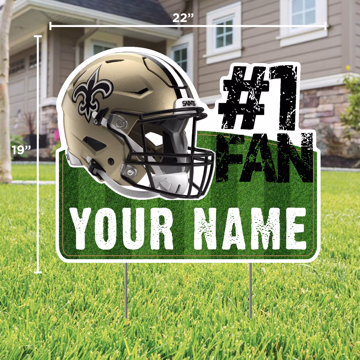 New Orleans Saints #1 Fan Personalized Lawn Sign 3 New Orleans Saints #1 Fan Personalized Lawn Sign