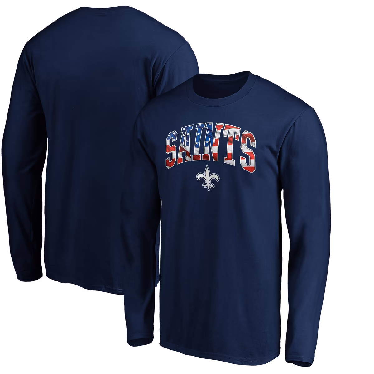Men's Navy New Orleans Saints Banner Wave Long Sleeve T-Shirt