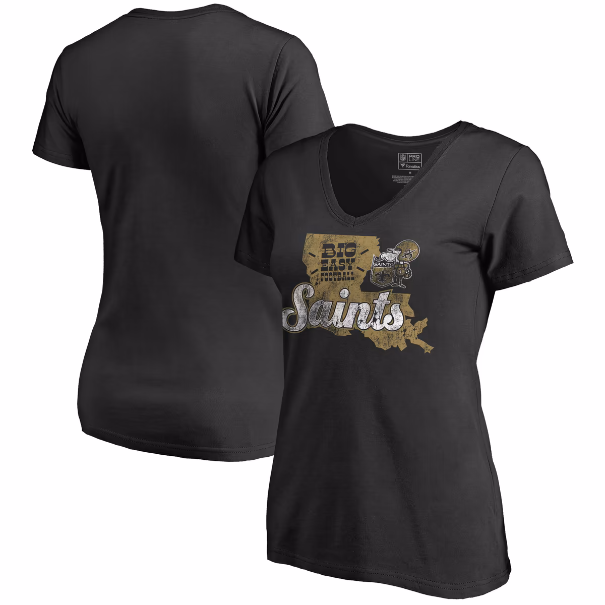 Women's Black New Orleans Saints Hometown Collection Saints State T-Shirt