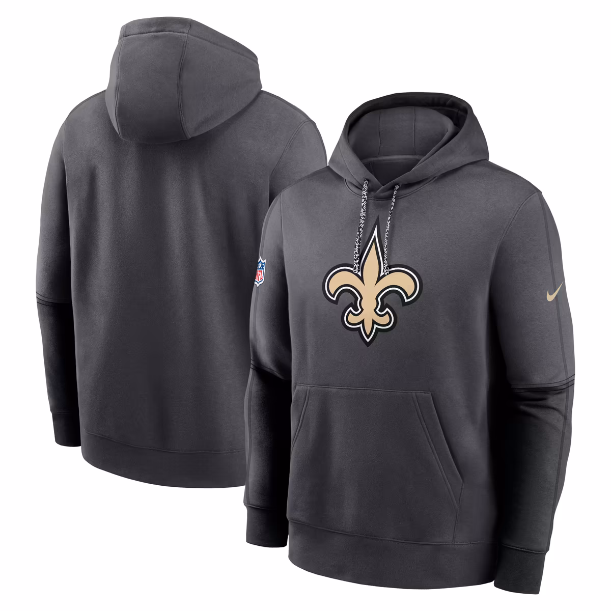 Men's Nike Anthracite New Orleans Saints 2024 Sideline Club Pullover Hoodie 13 Men's Nike Anthracite New Orleans Saints 2024 Sideline Club Pullover Hoodie