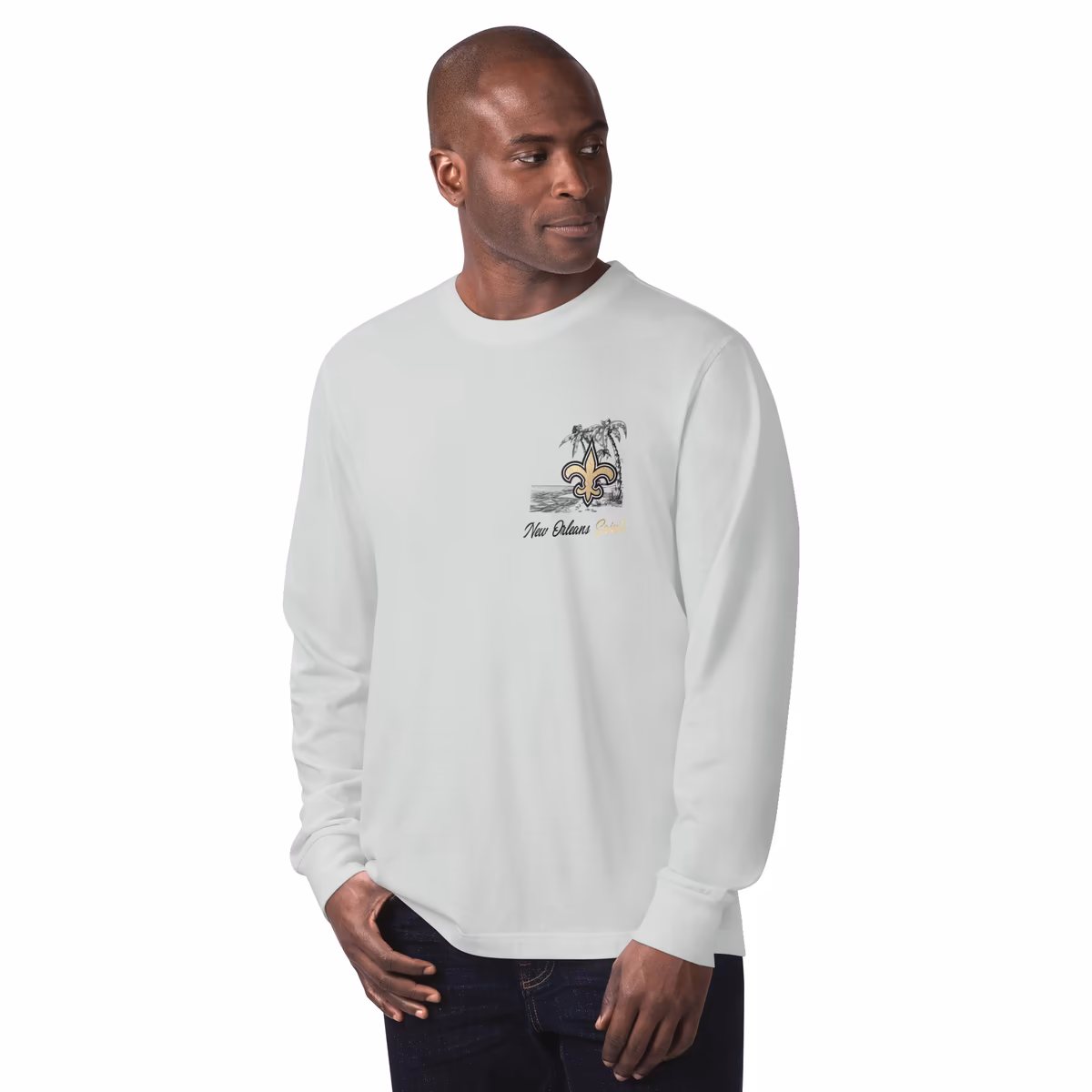 Men's Margaritaville Gray New Orleans Saints It's Five O'Clock Somewhere Long Sleeve T-Shirt 12 Men's Margaritaville Gray New Orleans Saints It's Five O'Clock Somewhere Long Sleeve T-Shirt