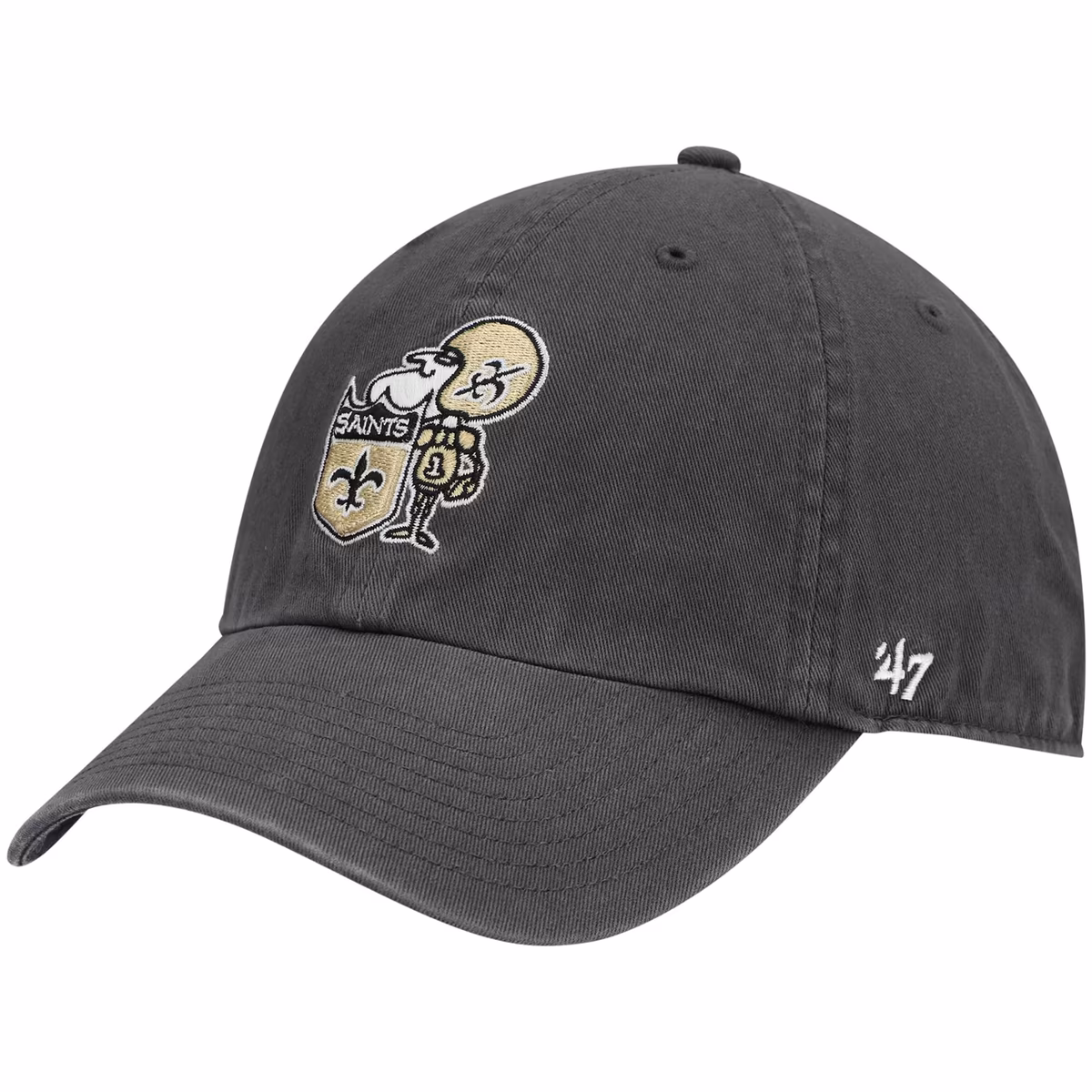Men's '47 Charcoal New Orleans Saints Clean Up Adjustable Hat 3 Men's '47 Charcoal New Orleans Saints Clean Up Adjustable Hat