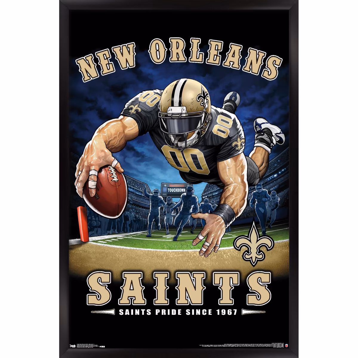 New Orleans Saints 24.25'' x 35.75'' Framed Mascot Endzone Poster 6 New Orleans Saints 24.25'' x 35.75'' Framed Mascot Endzone Poster