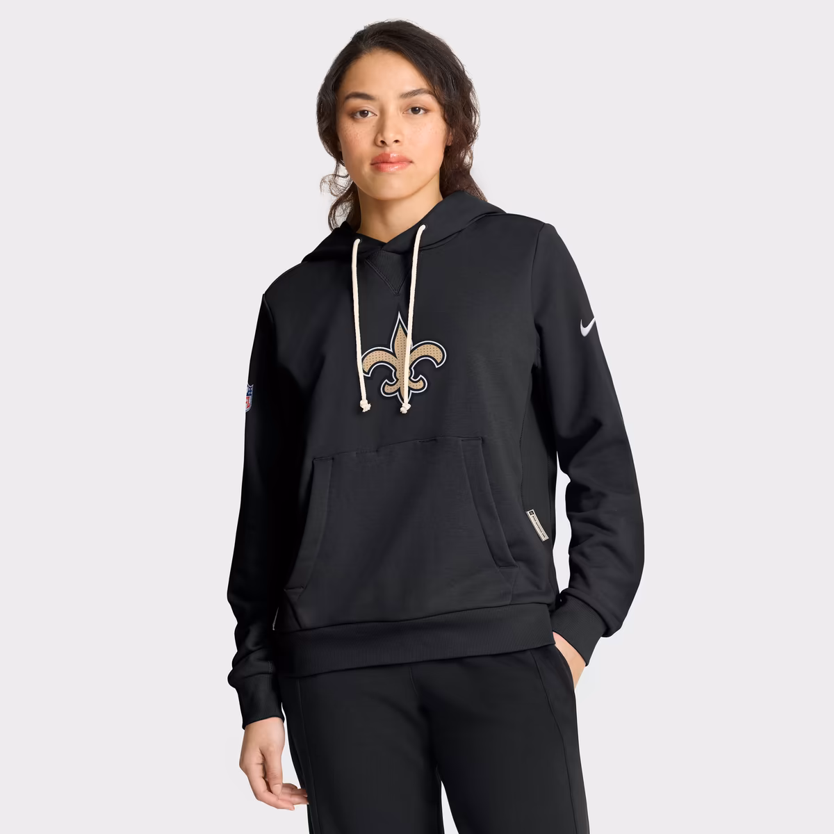 Women's Nike Black New Orleans Saints Sideline Standard Issue Initial Home Dri-FIT Hoodie 2 Women's Nike Black New Orleans Saints Sideline Standard Issue Initial Home Dri-FIT Hoodie