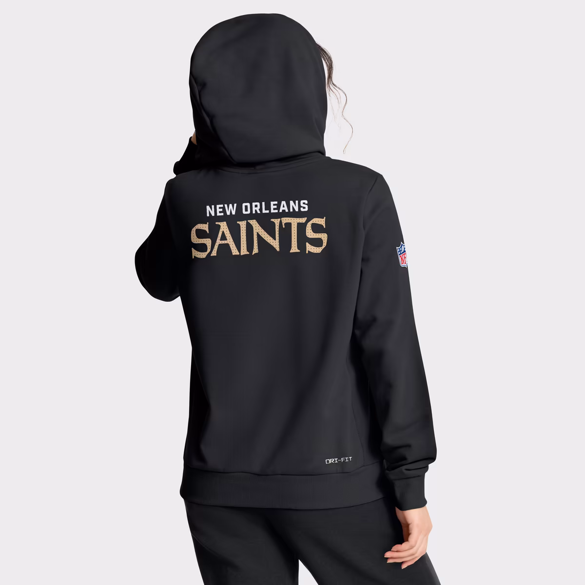 Women's Nike Black New Orleans Saints Sideline Standard Issue Initial Home Dri-FIT Hoodie 3 Women's Nike Black New Orleans Saints Sideline Standard Issue Initial Home Dri-FIT Hoodie
