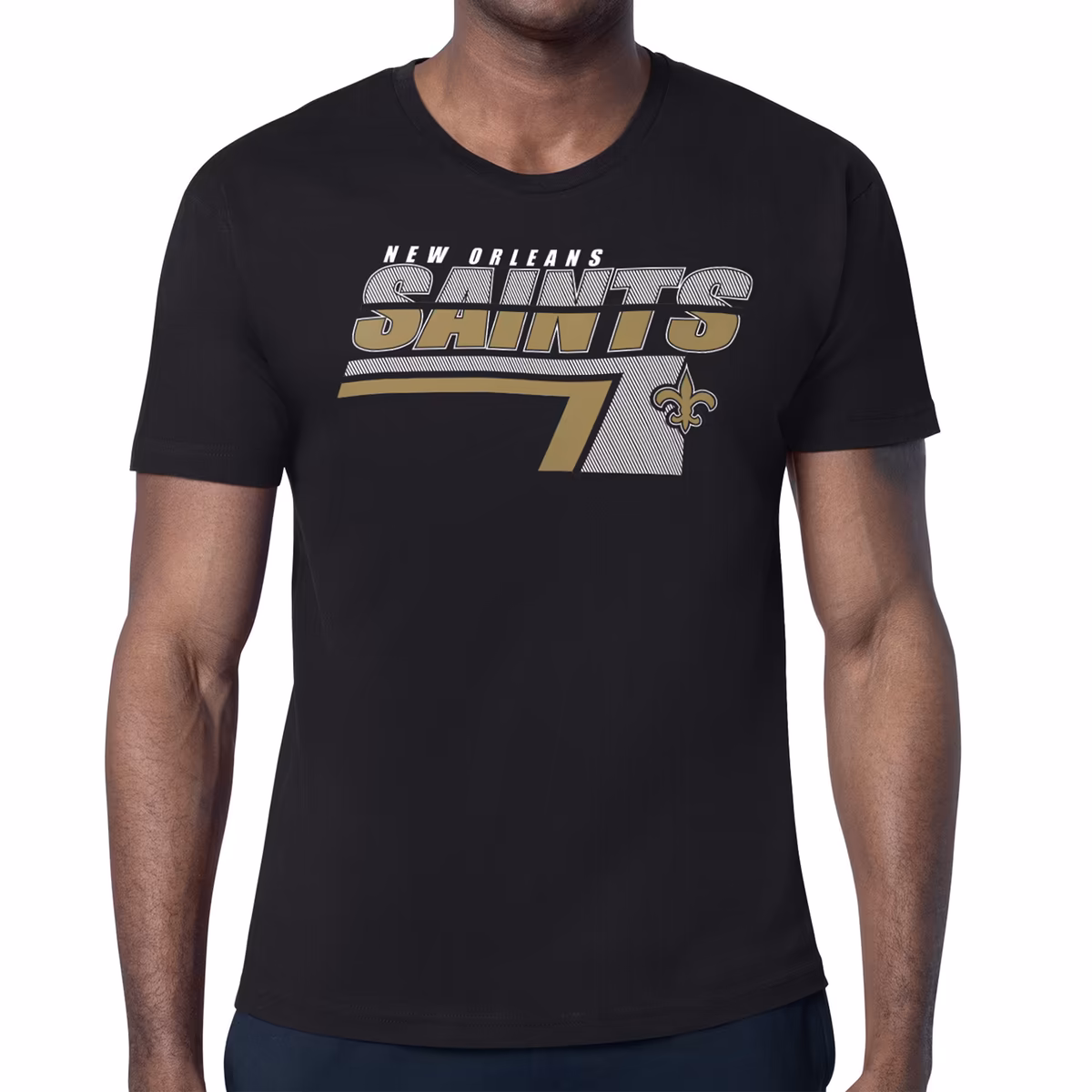 Men's Starter Black New Orleans Saints Logo Push Graphic T-Shirt 19 Men's Starter Black New Orleans Saints Logo Push Graphic T-Shirt
