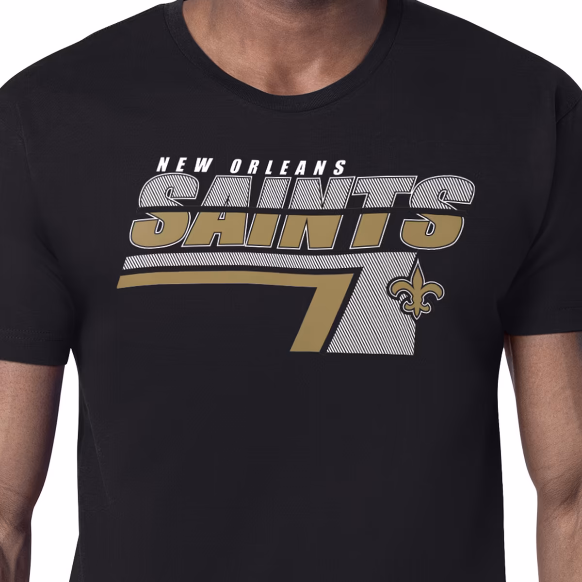 Men's Starter Black New Orleans Saints Logo Push Graphic T-Shirt 4 Men's Starter Black New Orleans Saints Logo Push Graphic T-Shirt