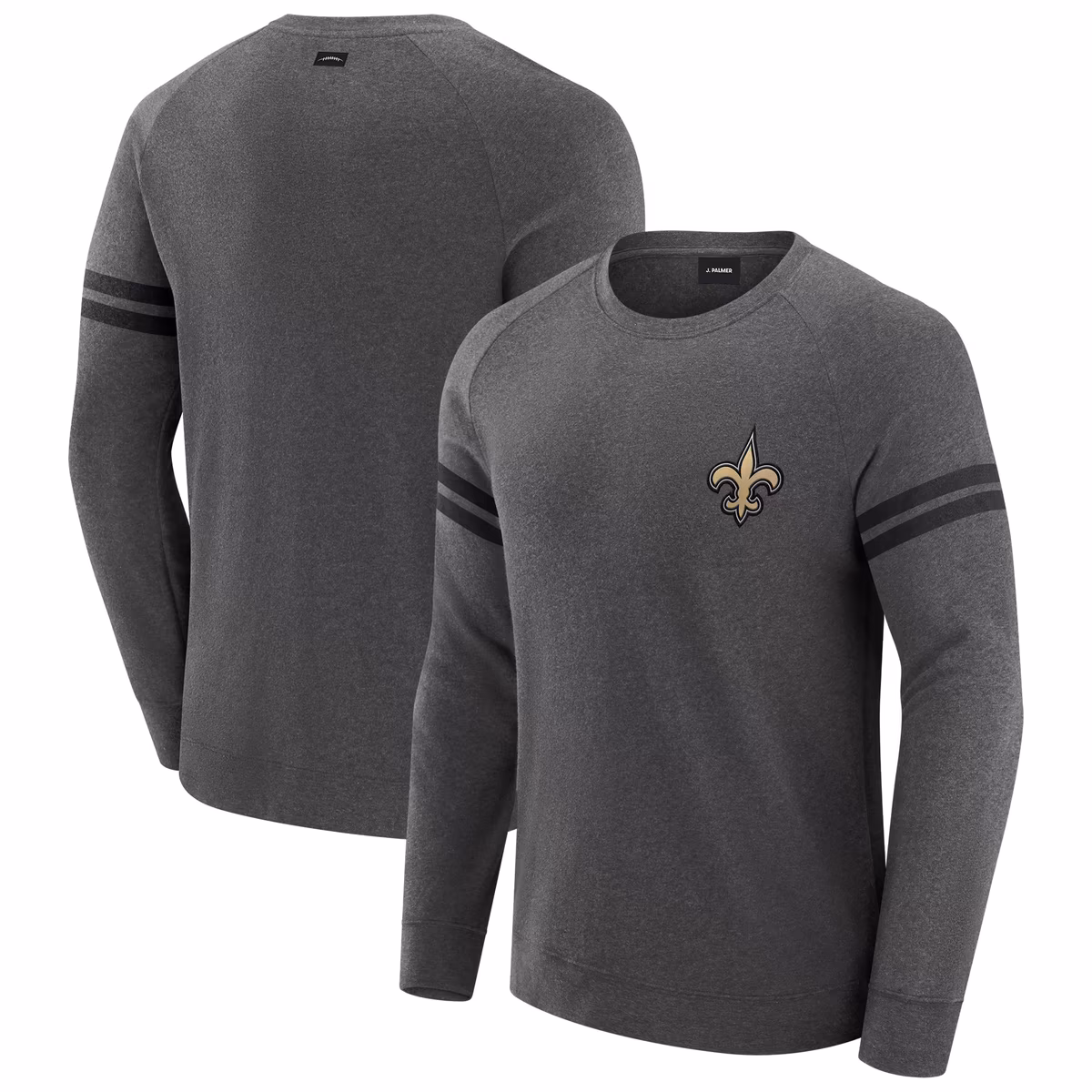 Men's J. Palmer Dark Heather Gray New Orleans Saints Players Lounge Raglan Tri-Blend Sweatshirt