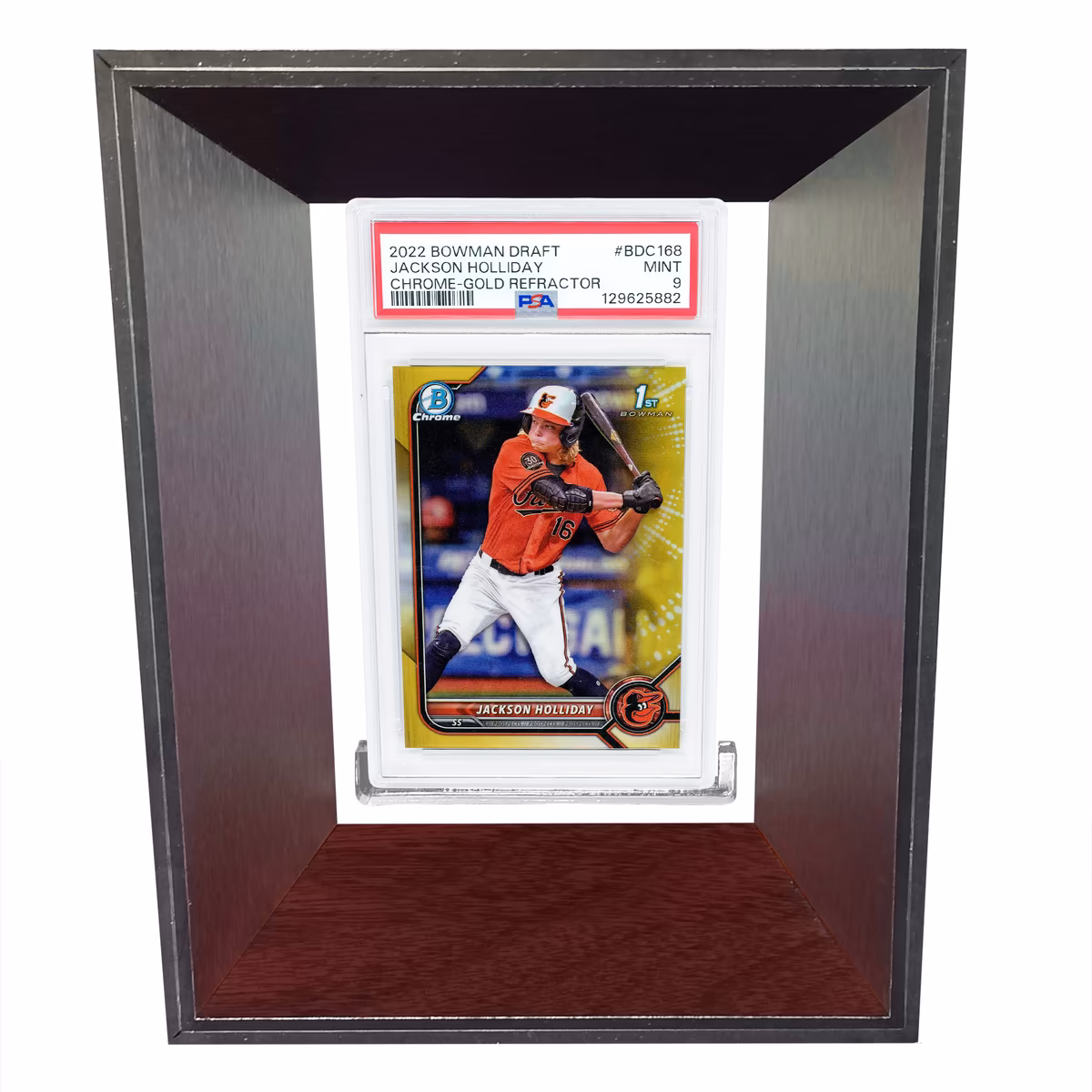 Levitas Trading Card Display Holder with Wooden and Metal Finishes 2 Levitas Trading Card Display Holder with Wooden and Metal Finishes